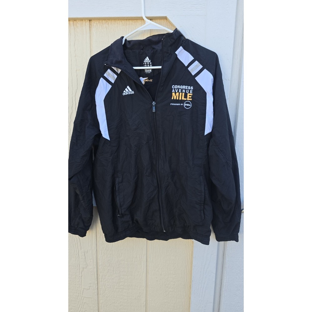 Adidas Windbreaker Jacket Mens XS Black CONGRESS AVENUE MILE DELL RunTex